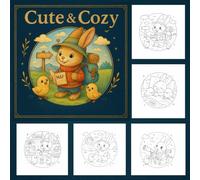 Cute & Cozy: Adorable and Heartwarming Bunny & Chick Coloring Adventures