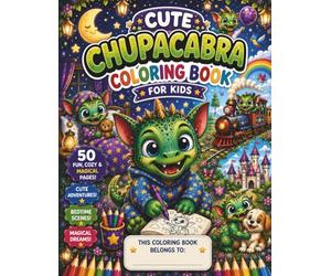 Cute&Cozy Chupacabra Coloring Book for Kids 1-8: 50 Fun, Cozy and Magical Coloring Pages with Cute Adventures, Bedtime Scenes and Fantasy Fun for Kids Ages 1-8