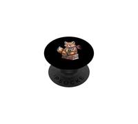 Cute Cozy Fox Reading Books Autumn Coffee PopSockets Adhesive PopGrip