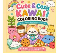 Cute & Cozy Kawaii Coloring Book for All Ages: 40 Simple and Adorable Designs Featuring Everyday Objects, Cozy Moments, and Cute Treats