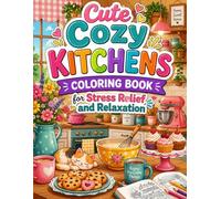 Cute Cozy Kitchens Coloring Book for Stress Relief and Relaxation: Bold and Easy Cozy Kitchen Designs with Cute Baking Scenes Warm Decor and Relaxing Spaces for Adults and Beginners