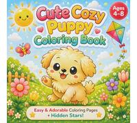 Cute Cozy Puppy Coloring Book: Easy & Adorable Coloring Pages + Hidden Stars!