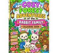 Cute Cozy Rabbit Forest Coloring Book: 50 Cute Woodland Adventures with Bold & Easy Coloring Pages for Kids Ages 3-8
