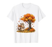Cute Cozy Raccoon Drinking Iced Coffee Pumpkin Autumn Fall Value Graphic T-Shirt