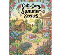 Cute Cozy Summer Scenes: Relaxing Coloring Book with Sunny Days, Beach Adventures, Garden Moments, Ice Cream Treats, and Vacation Fun.: Filled with ... Picnic Blankets, and Serene Escapes.