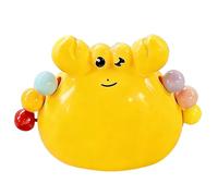 Cute Crab Fruit Fork Set with Holder Reusable Dessert Picks Creative Animal Shape Appetizer Forks Colorful Salad Toothpicks for Party Kitchen Gadget Gift(Yellow)