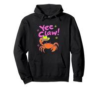 Cute Crab Holding Cowboy Hat Country Fun Beach Humor Pullover Hoodie