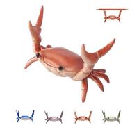 Cute Crab-Shaped Pen Holder, Desk Crab Pen Holder, Funny Weightlifting Crabs Shaped Spoon Holders, Creative Gift Rack Storage Stationery, Desktop Decoration (Red 1PC)