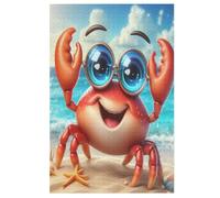 Cute Crab Wooden Jigsaw Puzzles for Adults 1000 Pieces Jigsaw Puzzle for Adults & For Kids Age 12 And Up Family Gathering Educational Game Toys （78×53cm）