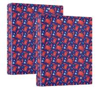 Cute Crabs Seashells 3 D-Ring Binder A4 2 Pack with 200 Sheet for Kids School Supplies Women Men Office