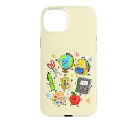 Cute Crayon Apple Pencil Teacher Kid Back to School Supplies Case for iPhone 15 Plus