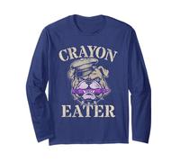 Cute Crayon Eater Bulldog Grunt Team Military Meme Soldier Long Sleeve T-Shirt