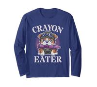 Cute Crayon Eater Bulldog Soldier Grunt Military Officer Gag Long Sleeve T-Shirt