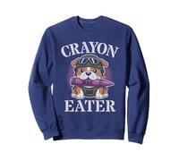 Cute CRAYON EATER Bulldog Soldier Grunt Military Officer Gag Sweatshirt