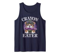 Cute Crayon Eater Bulldog Soldier Grunt Military Officer Gag Tank Top