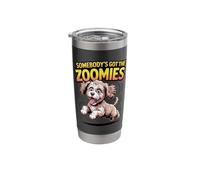 Cute Crazy Cartoon Pup Fast Sprinting Crossbreed Cockapoo Stainless Steel Insulated Tumbler