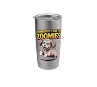 Cute Crazy Cartoon Pup Fast Sprinting Crossbreed Cockapoo Stainless Steel Insulated Tumbler
