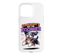Cute Crazy Fast Cross Sprinting Cartoon Bernedoodle Doodle Case for iPhone 15 Pro Max