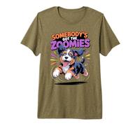 Cute Crazy Fast Cross Sprinting Cartoon Bernedoodle Doodle Premium T-Shirt