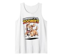 Cute Crazy Fast Sprinting Cartoon Breed Dog Golden Retriever Tank Top