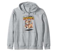 Cute Crazy Fast Sprinting Cartoon Breed Dog Golden Retriever Zip Hoodie