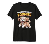 Cute Crazy Fast Sprinting Cartoon Crossbreed Mix Cavapoo Premium T-Shirt
