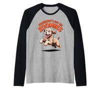Cute Crazy Fast Sprinting Crossbreed Cartoon Labradoodle Raglan Baseball Tee