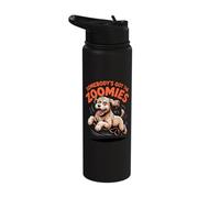Cute Crazy Fast Sprinting Crossbreed Cartoon Labradoodle Stainless Steel Insulated Water Bottle