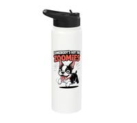 Cute Crazy Fast Sprinting Puppy Breed Cartoon Boston Terrier Stainless Steel Insulated Water Bottle