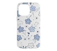 Cute Cream Blue Daisy Flowers Minimalistic Abstract Pattern Case for iPhone 14 Pro Max