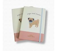 Cute CREATIONS A5 Notebook Hardcover, Journal lined for Writing, Working, Study, Planning, Diary, Journaling, Gift with Cute Dog Design (2, Pug)