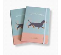 Cute CREATIONS A5 Notebook Hardcover, Journal lined for Writing, Working, Study, Planning, Diary, Journaling, Gift with Cute Dog Design (2, Dachshund)