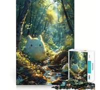 Cute Creature in Forest 1000 Pieces Puzzles for Adults Recall Enhancer Tight Cut Pattern Assemble Night Game (38x52cm)