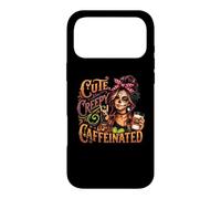 Cute, Creepy & Caffeinated Halloween Sugar Skull Coffee Girl Case for iPhone 17 Pro Max