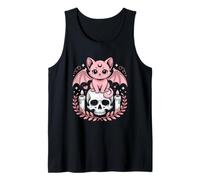 Cute Creepy Cat Bat Skeleton Kawaii Goth Tank Top