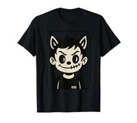 Cute Creepy Devil Boy Gothic Cartoon Face Art T-Shirt