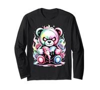 Cute Creepy Teddy Bear with Broken Heart Long Sleeve T-Shirt