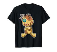 Cute Creepy Voodoo Doll Button Eye Stitch Plush Graphic T-Shirt