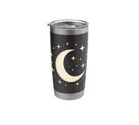 Cute Crescent Moon Surrounded by Glowing Stars Stainless Steel Insulated Tumbler