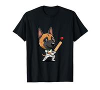 Cute Cricket Dog German Shepherd Batsman T-Shirt
