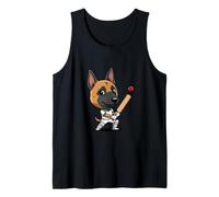 Cute Cricket Dog German Shepherd Batsman Tank Top