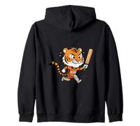Cute Cricket Tiger 07 TIGER CC Cartoon Batsman Zip Hoodie