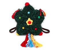 Cute Crochet Crossbody Bag, Handmade Knitted Yarn Shoulder Purse, Christmas Tree Apple Star Shaped Small Handbag, Festive Holiday Mini Sling Bag for Women Girls, Christmas Tree