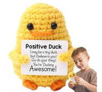 Cute Crocheting Doll - Soft Crochet Doll, Emotional-support Plush | Pocket-Sized Comfort Buddy, Inspirational Handmade Design, Wholesome Uplifting Figure Ideal Dorm Room, Mental Health Gift Idea