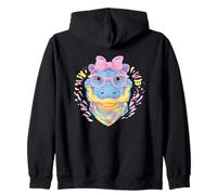 Cute Crocodile Alligator Reptile Character Graphic Pink Zip Hoodie