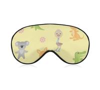 Cute Crocodile, Koala, Emu Ostrich Sleep Eye Mask Sleeping Light Blocking Cover Night Blindfold for Travel Nap
