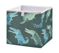 Cute Crocodiles Cube Storage Boxes 28x28x28 cm Square Bins Collapsible Cube Box Organiser for Organising Clothes