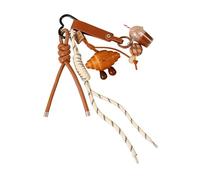 Cute Croissant Keychain Bag Charm with Faux Leather Strap and Cord Decorative Accessories, mini iced coffee, chocolate, Secret Santa Christmas
