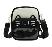 Cute Crossbody Bag Kawaii Ita Bag with Insert and Accessories 4 Pins Small Cat Purse for Phone, Black, S