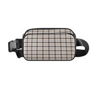 Cute Crossbody Bag Waist Packs for Women Men Multipurpose Belt Bag with Adjustable Strap for, Brown Buffalo Plaid Tartan Check Scotland, 8" x 5.3" x 2.3", Retro, Brown Buffalo Plaid Tartan Check
